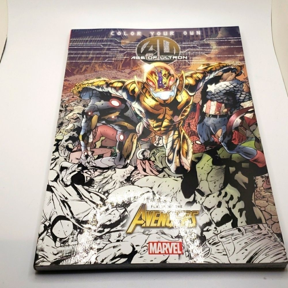 Age of Ultron color your own comic featuring Marvel Avengers book